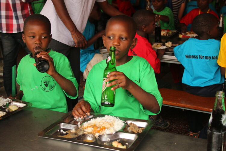 Children receiving balance diet meals